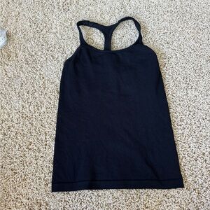 Black ribbed Racerback Tank Top